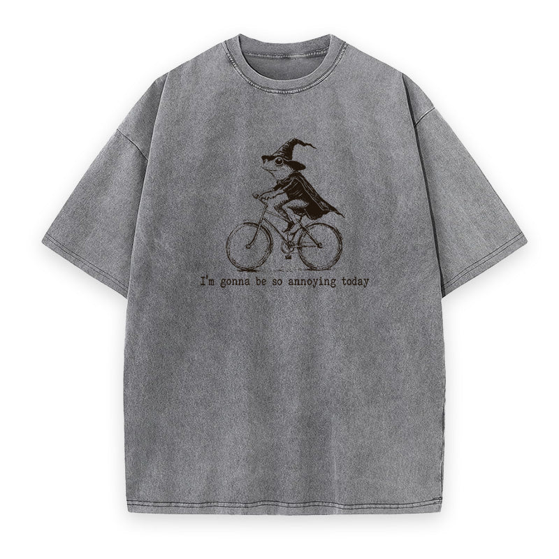 Funny Frog Wizard Riding A Bicycle Unisex Tee