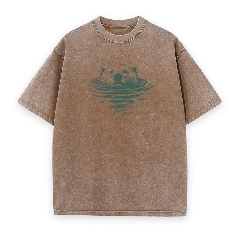 Vintage Swimming Polar Bear Unisex Tee