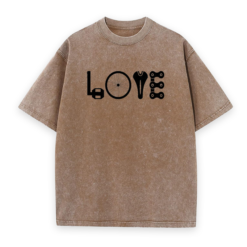 LOVE Spelled Out in Bike Unisex Tee