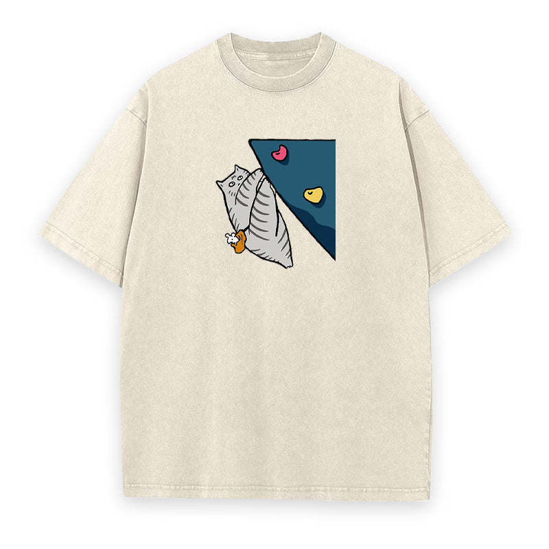 Rock Climbing Tabby Cat Unisex Tee