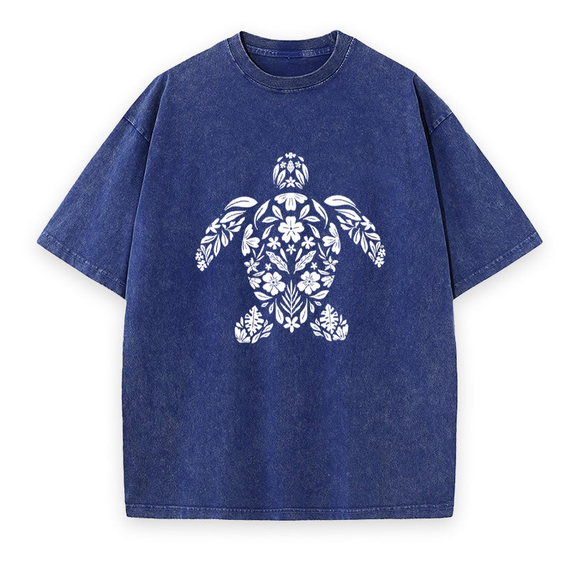 Sea Turtle Floral Unisex Tee