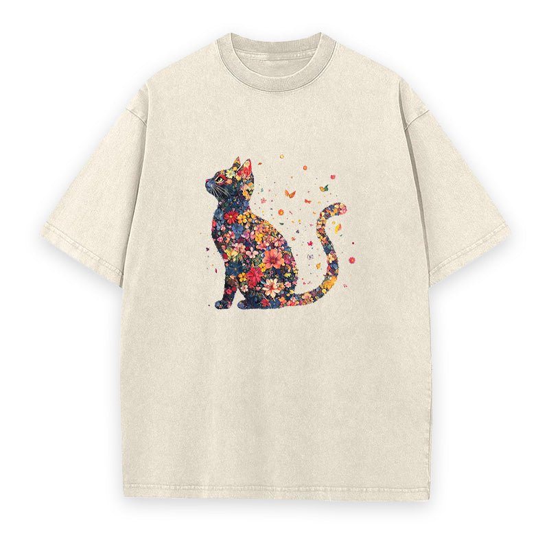 Floral Cat Unisex Tee