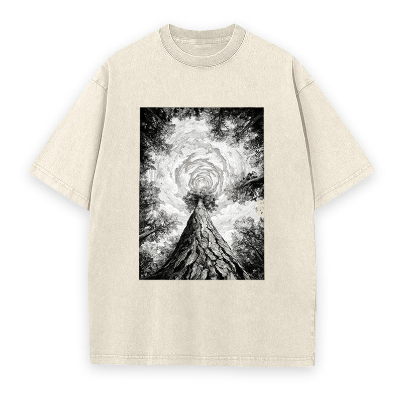 Upward Gaze at the Giant Tree Unisex Tee