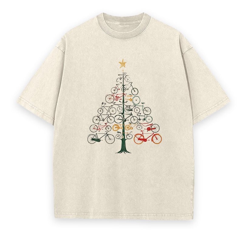 Bicycle Christmas Tree Unisex Tee