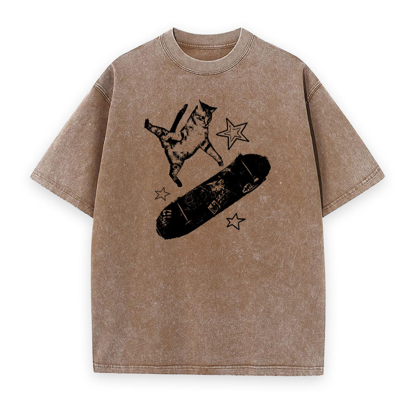 Skateboard Cat Unisex Tee