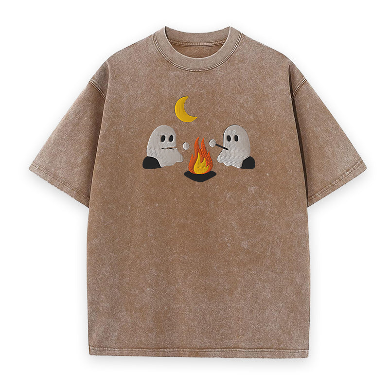 Cute Ghosts Camping Unisex Tee