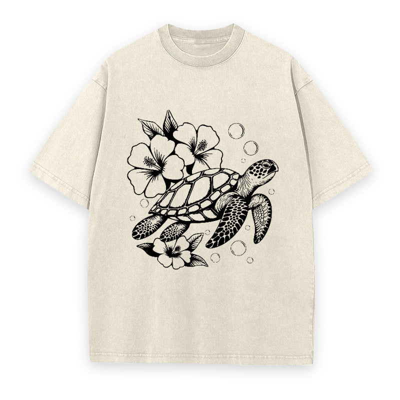 Hibiscus Sea Turtle Unisex Tee