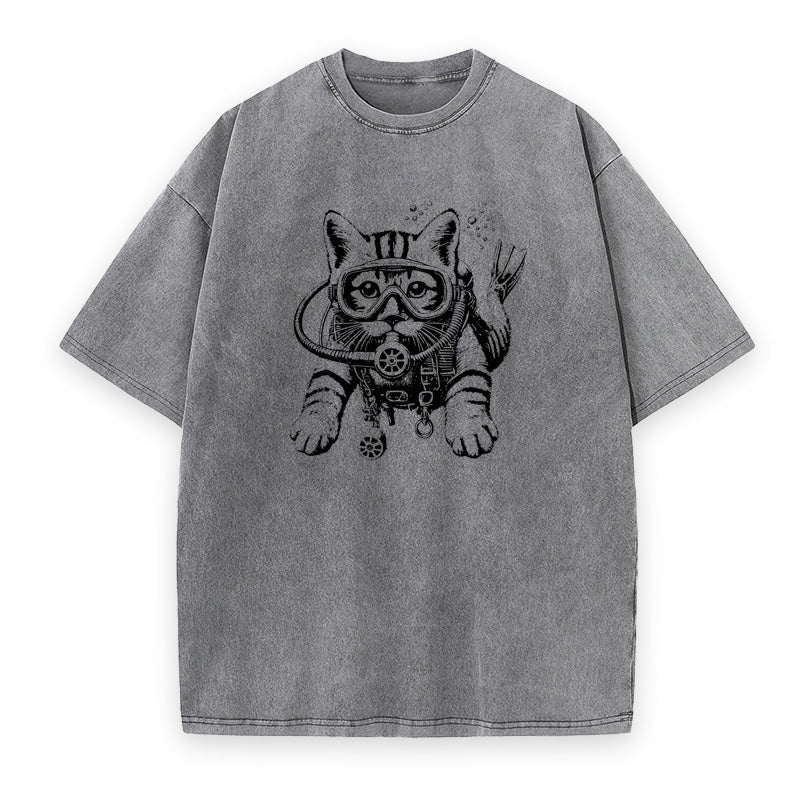 Scuba Diving Kitty Cat Unisex Tee