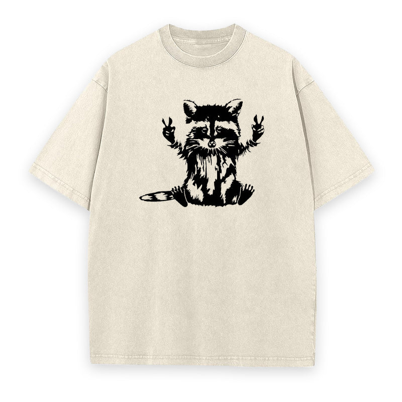 Raccoon Peace Hands Unisex Tee