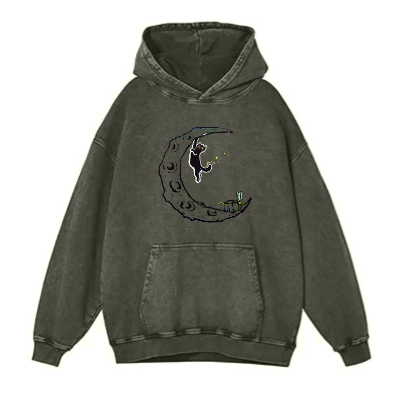 Cat Bouldering in the Moon Kiss hoodies