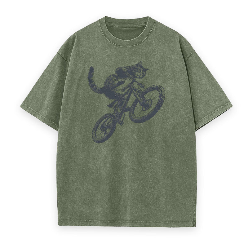 Cat Riding Bicycle Unisex Tee