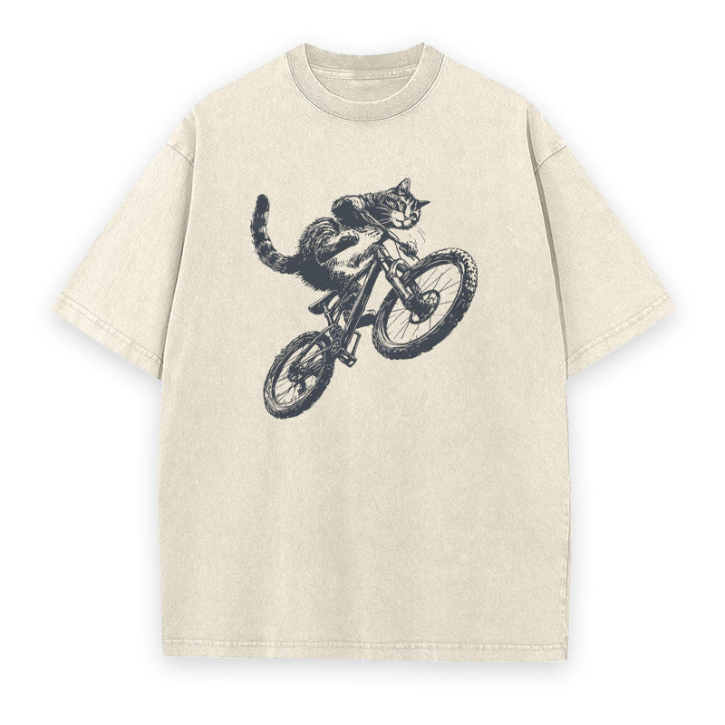 Cat Riding Bicycle Unisex Tee