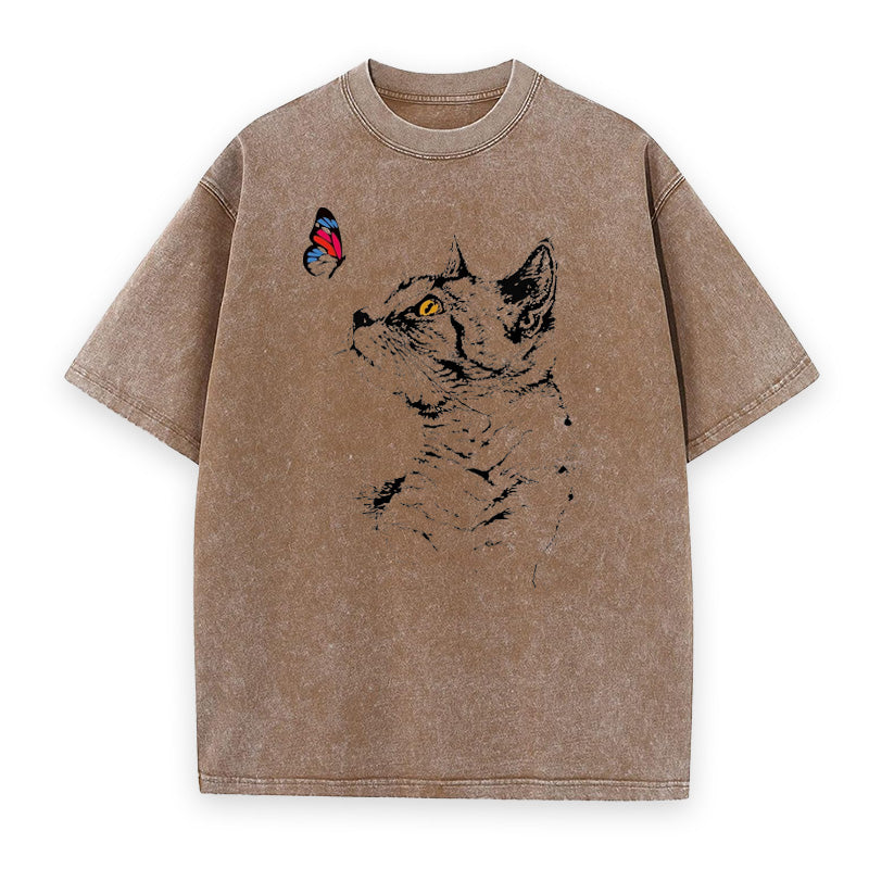 Cat and Butterfly Unisex Tee
