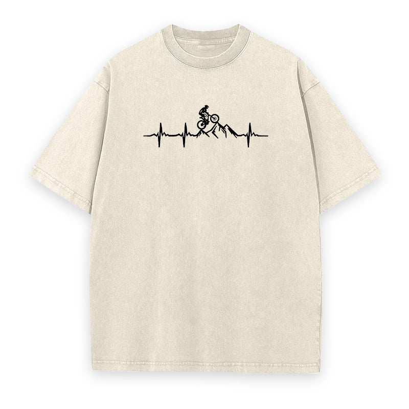 Mountain Bicycle Heartbeat Unisex Tee