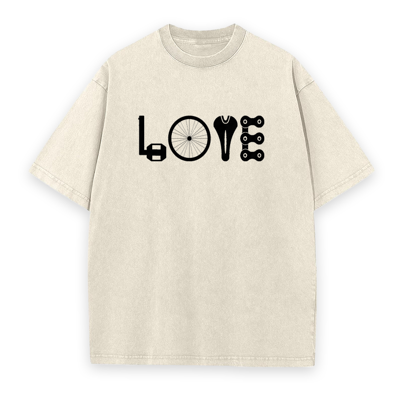 LOVE Spelled Out in Bike Unisex Tee