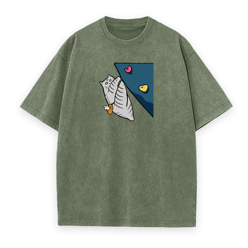 Rock Climbing Tabby Cat Unisex Tee