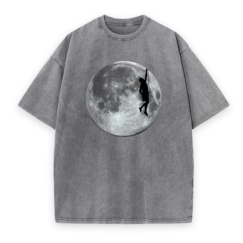 Rock Climbing Moon Unisex Tee