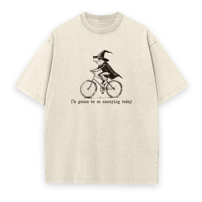 Funny Frog Wizard Riding A Bicycle Unisex Tee