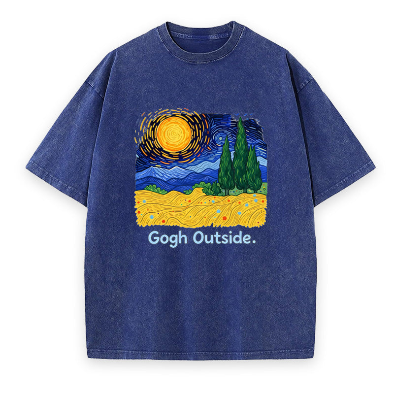 Gogh Outside Starry Night Nature Lover Unisex Tee