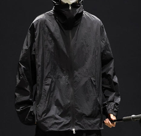Men’s Ice Silk UV Protection Jacket – Lightweight & Breathable Outdoor Wear hood