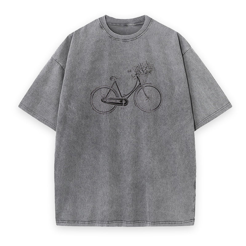 Bike with Basket of Flowers Tee
