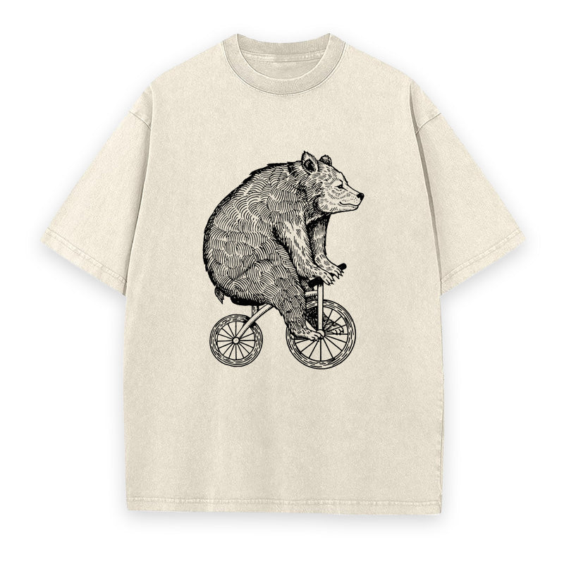 Bear Riding A Bike Unisex Tee