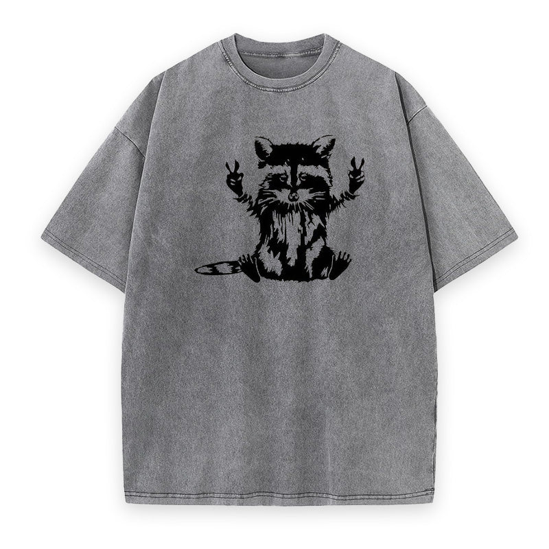 Raccoon Peace Hands Unisex Tee