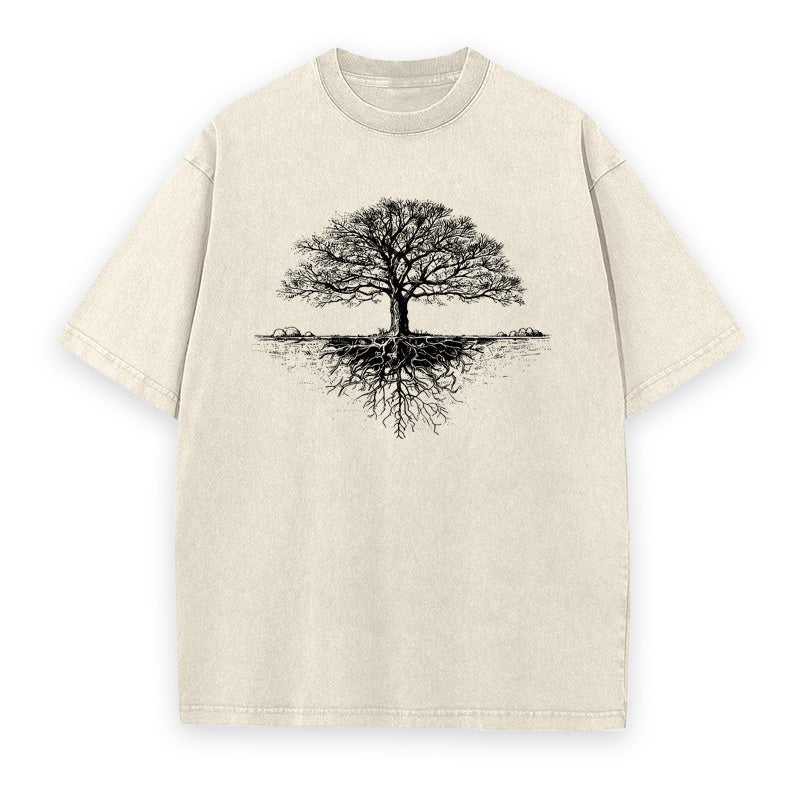 Detailed Tree of Life with Roots Unisex Tee