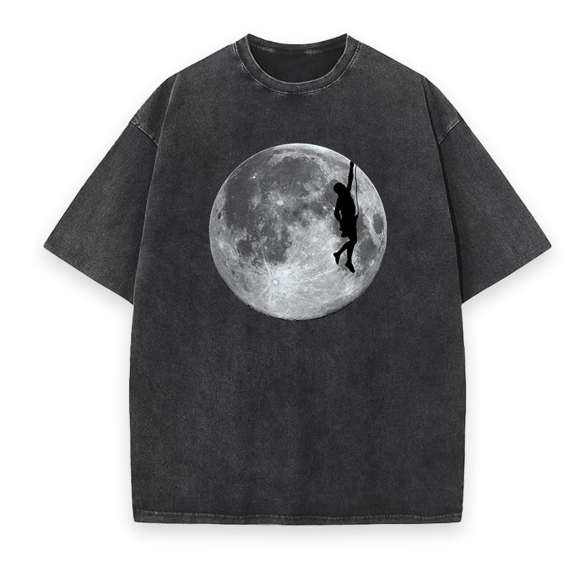 Rock Climbing Moon Unisex Tee