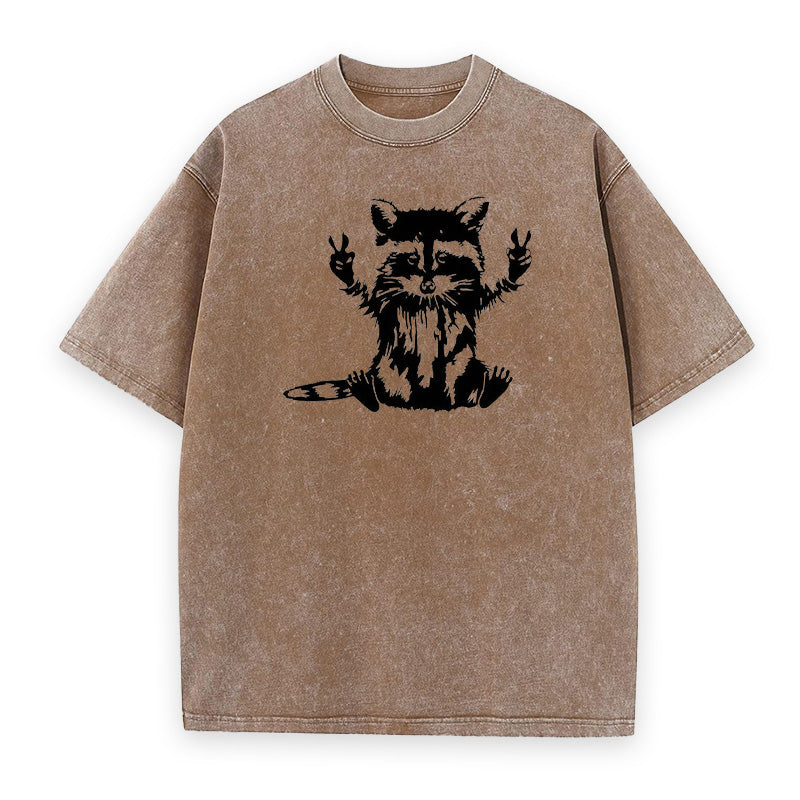Raccoon Peace Hands Unisex Tee