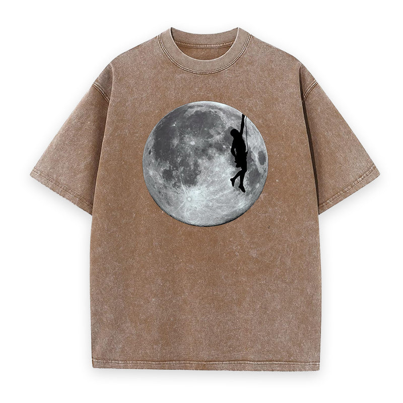 Rock Climbing Moon Unisex Tee