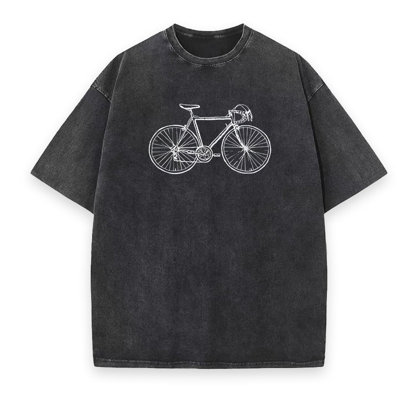 Hand Drawn 10 speeds Bicycle Unisex Tee