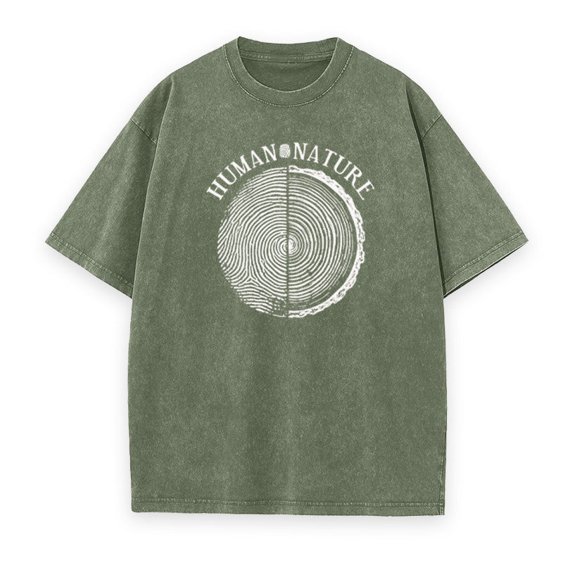 Human Nature Tree Ring Fingerprint Unisex Tee
