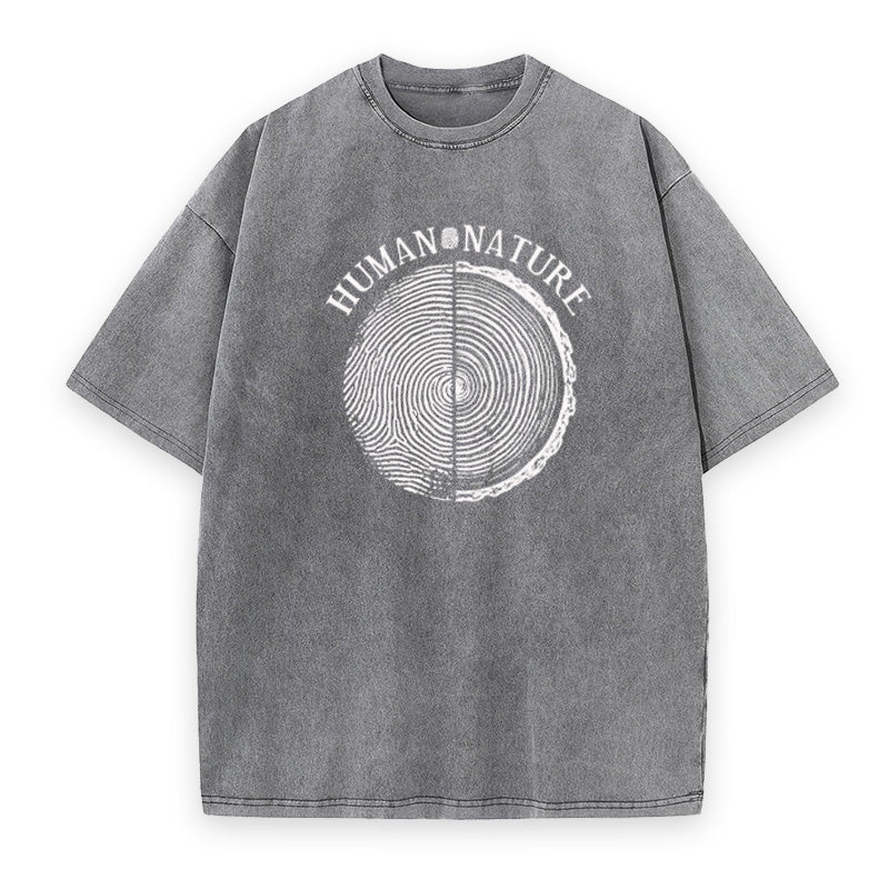 Human Nature Tree Ring Fingerprint Unisex Tee
