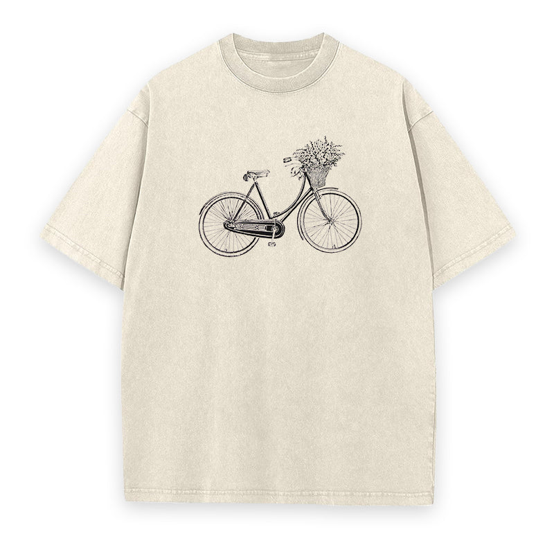 Bike with Basket of Flowers Tee