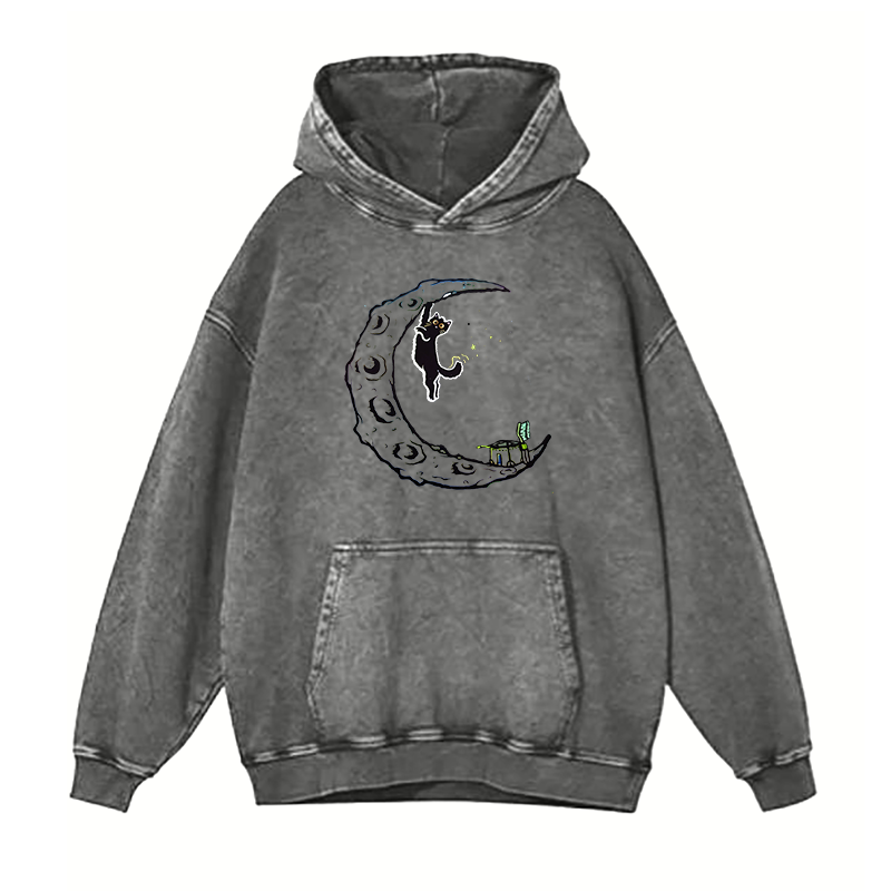 Cat Bouldering in the Moon Kiss hoodies