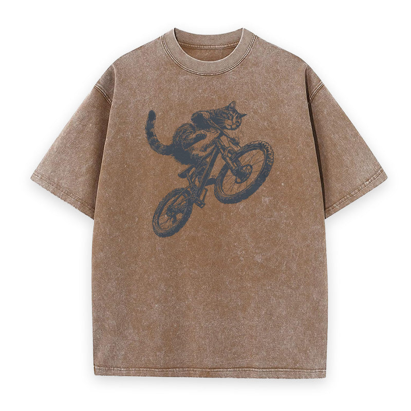 Cat Riding Bicycle Unisex Tee