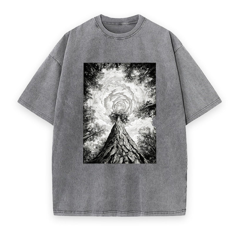 Upward Gaze at the Giant Tree Unisex Tee