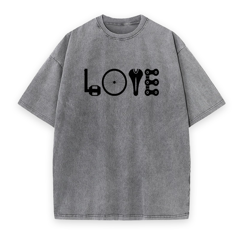 LOVE Spelled Out in Bike Unisex Tee