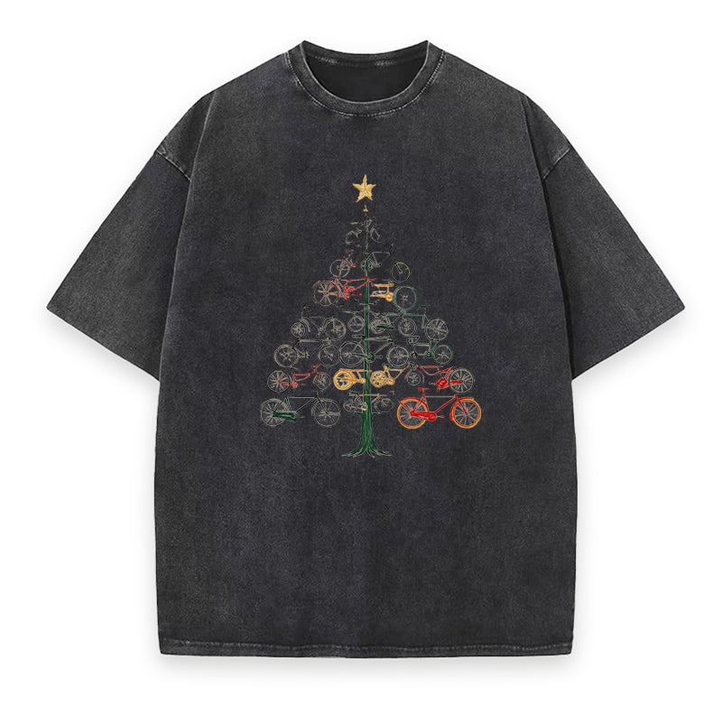Bicycle Christmas Tree Unisex Tee