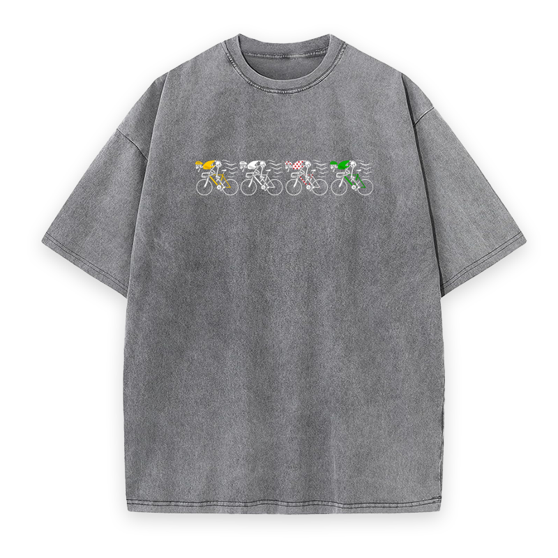 Tour De France Skeleton Cyclist Halloween Unisex Tee