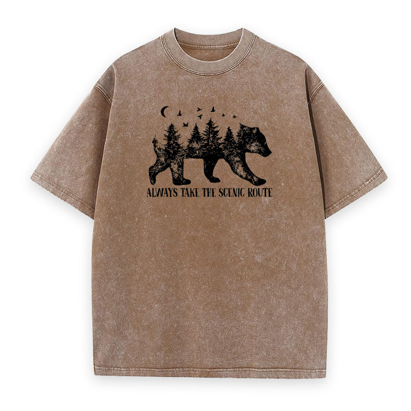 Always Take The Scenic Route Camping Unisex Tee