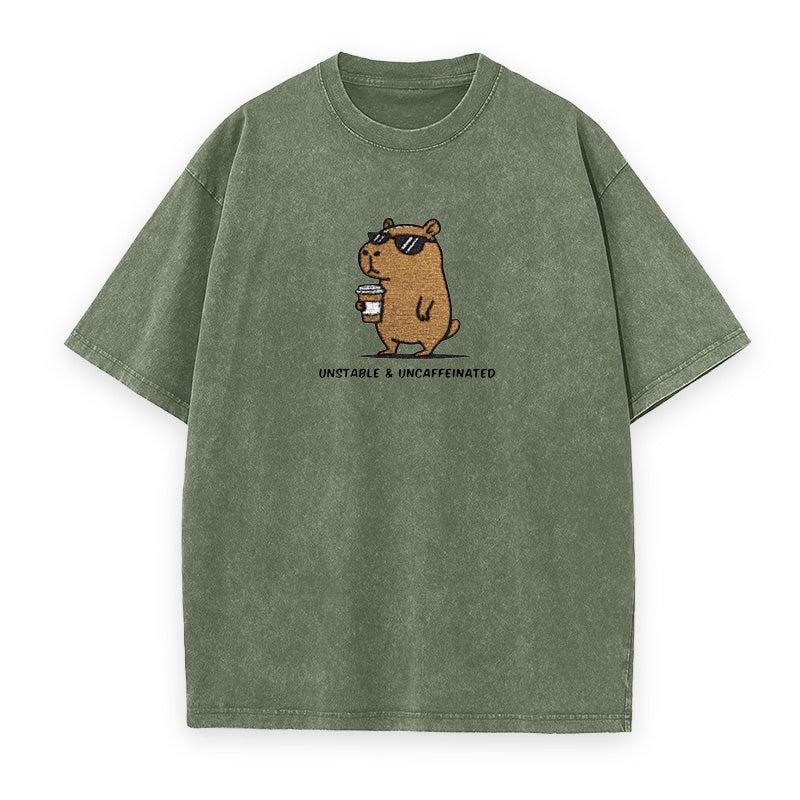 Capybara Unstable Uncaffeinated Unisex Tee