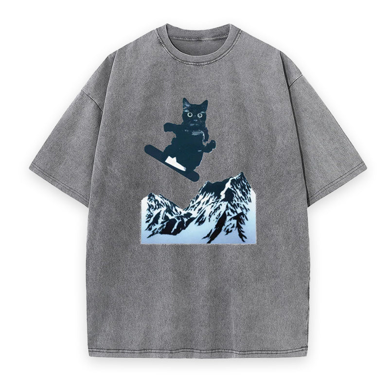Cat Snowboard Unisex Tee