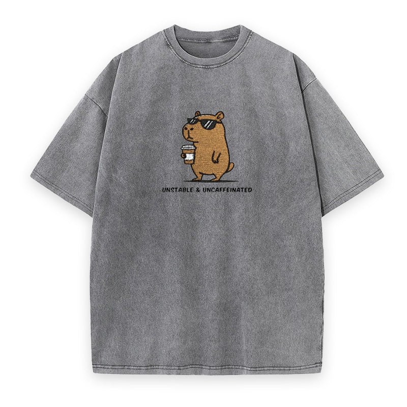 Capybara Unstable Uncaffeinated Unisex Tee