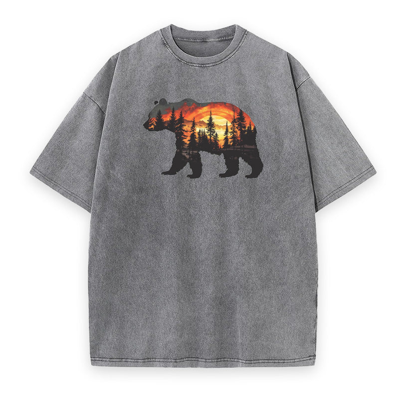 Bear Sunset Forest Unisex Tee