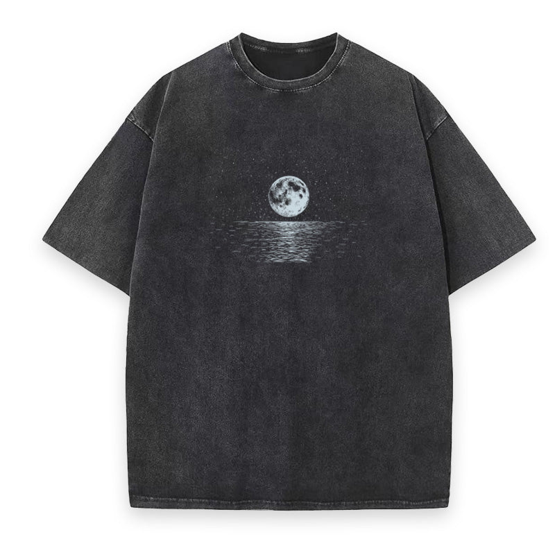 Moon rises from the sea Unisex Tee