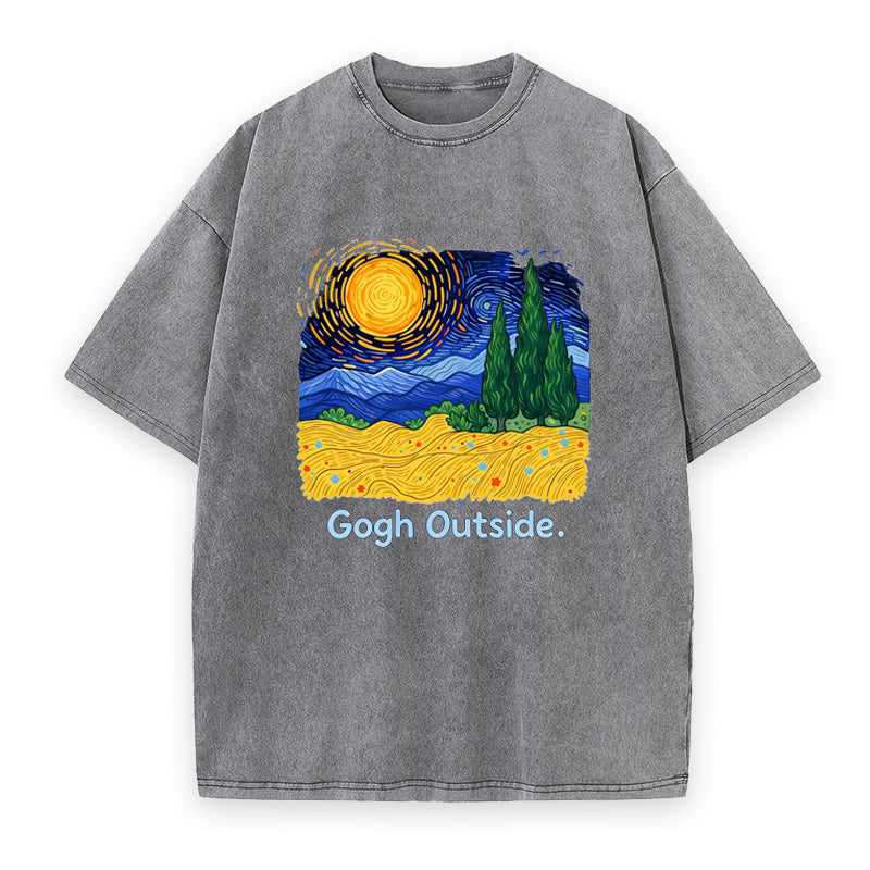 Gogh Outside Starry Night Nature Lover Unisex Tee