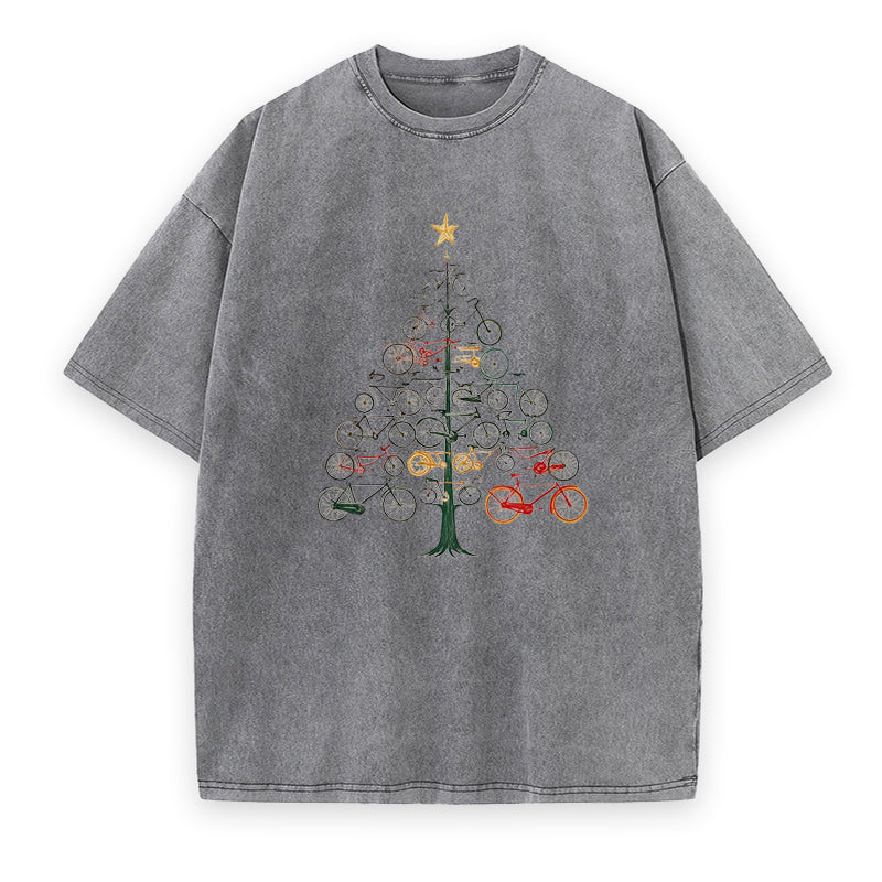 Bicycle Christmas Tree Unisex Tee