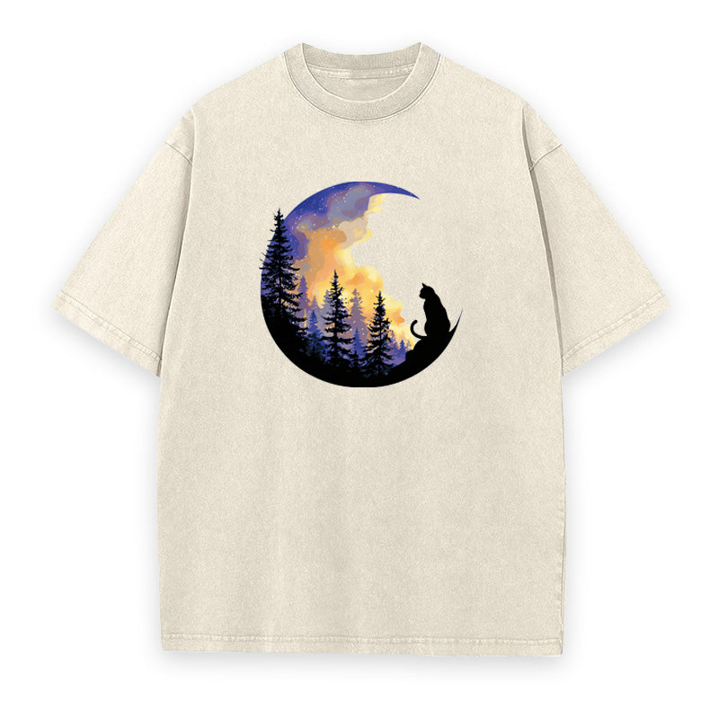 Moon and Cat Unisex Tee